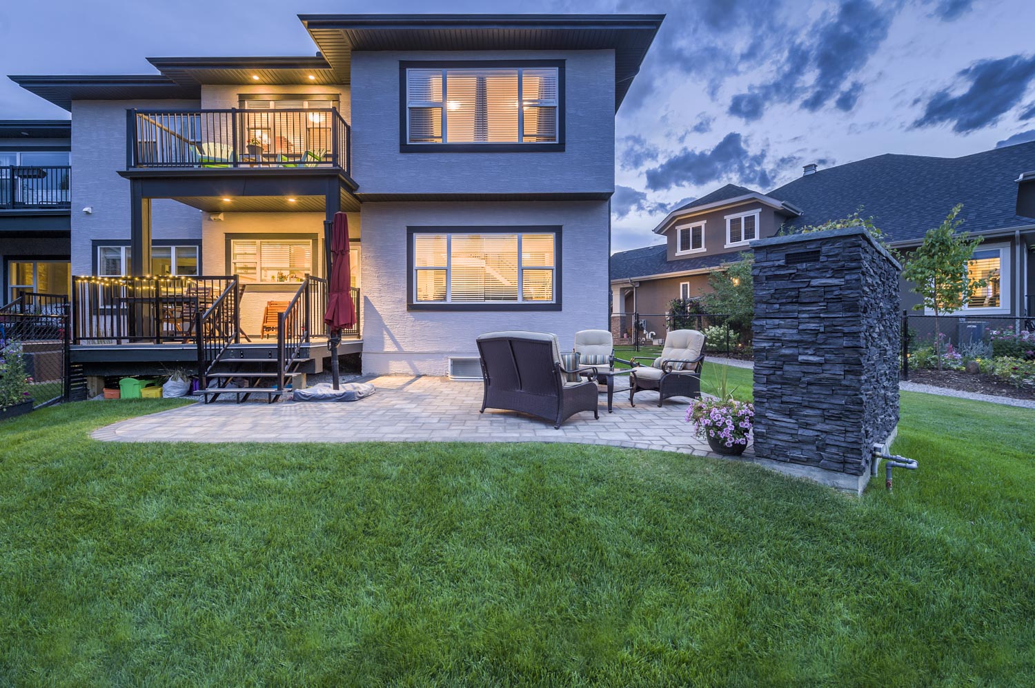 Backyard Fireplace landscape Design | Oasis Landscaping